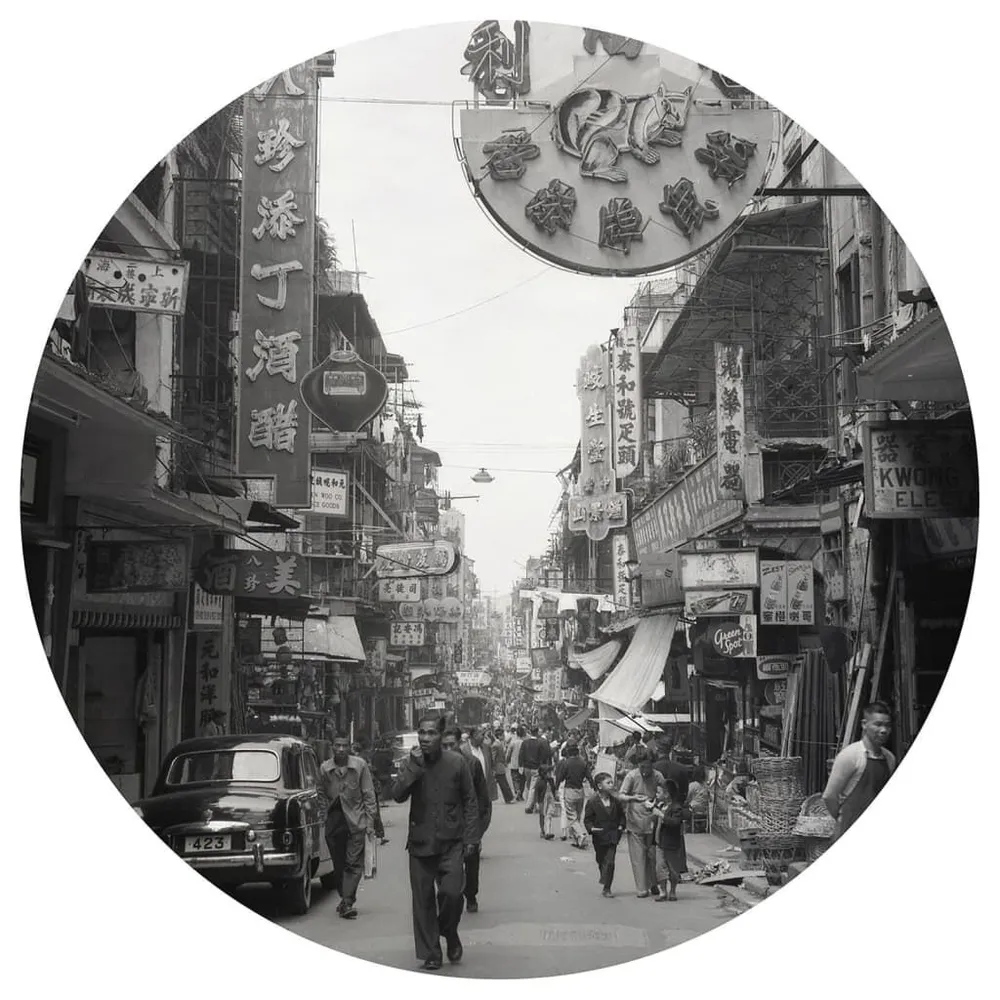 Metallic WallArt Behangcirkel Hong Kong Old Days 190 cm