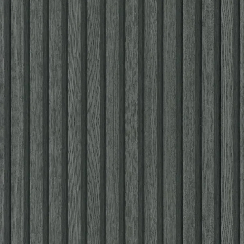 Noordwand Behang Botanica hout Slats zwart en grijs Vochtbestendig en wasbaar