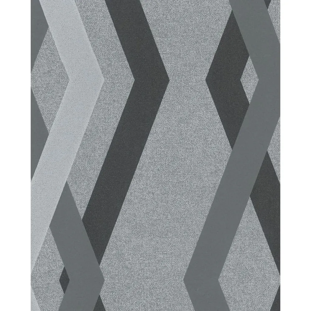 Noordwand Behang Topchic Graphic Lines Diamonds grijs en zwart Easy Strip