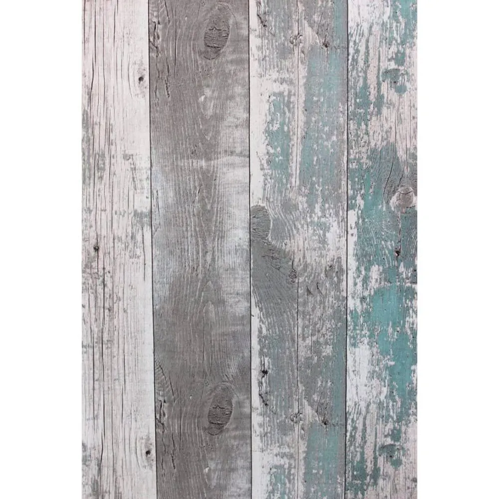 Noordwand Behang Topchic Houten Planks donkergrijs en blauw