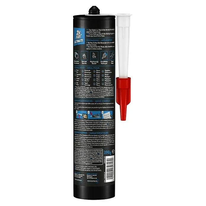Pattex Montagelijm No More Nails Hoogste Flex - 390 g, Zwart
