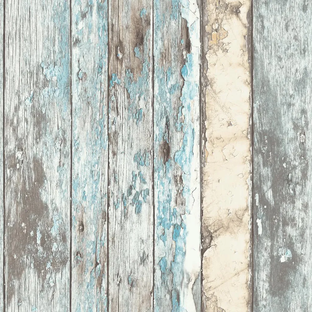 Premium Zelfklevend DUTCH WALLCOVERINGS Behang steigerhout blauw PE10012