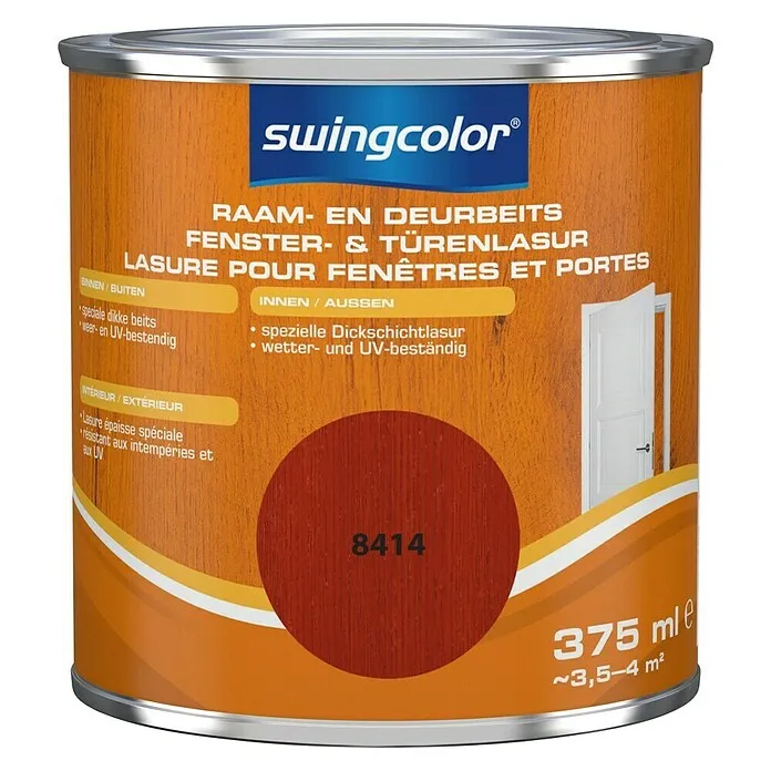 Professionele Kwaliteit swingcolor Beits voor kozijnen en deuren - Mahonie, 750 ml, Zijdeglans