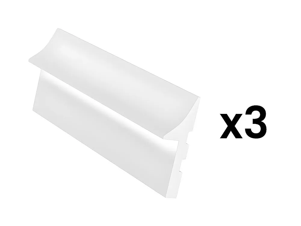 Set van 3 plinten van polystyreen L290 x H15 cm wit RADENO voor vochtige ruimtes