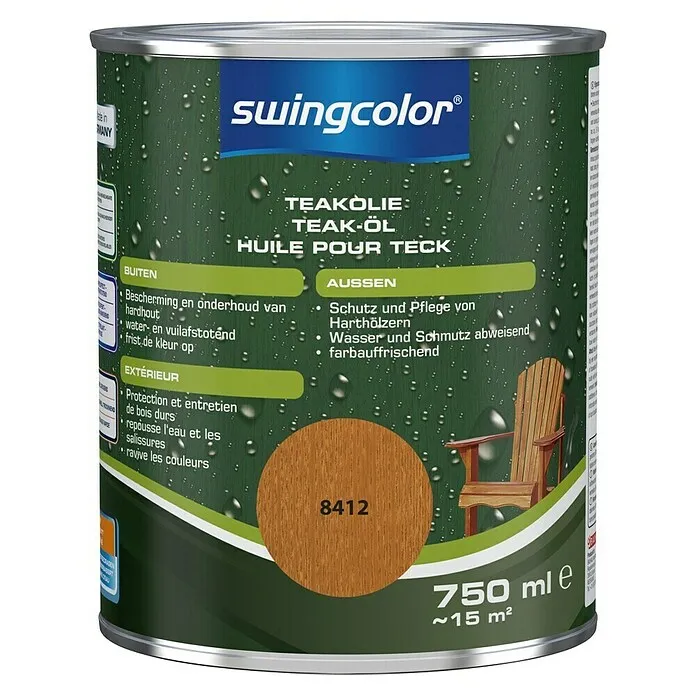 swingcolor Teakolie - 750 ml, Teakhout | 10 m² | 53 cm breed
