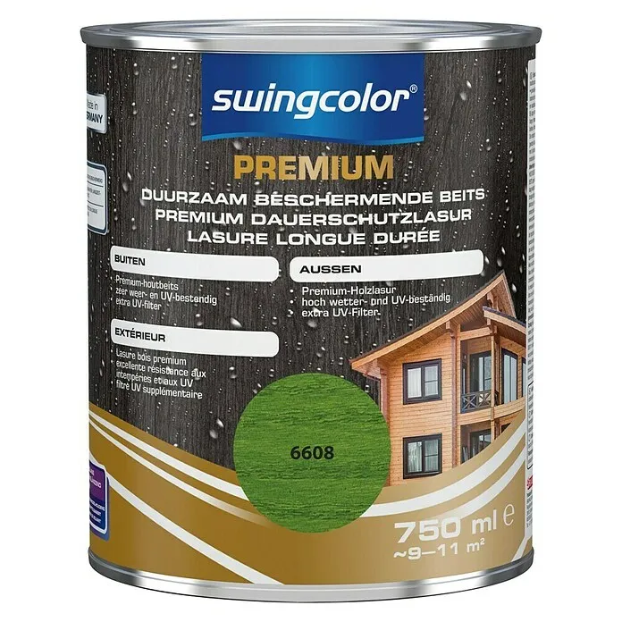 swingcolor Uitstekend Houtbeits voor langdurige bescherming - 750 ml, Weidegroen, Zijdeglans Vochtbestendig en wasbaar