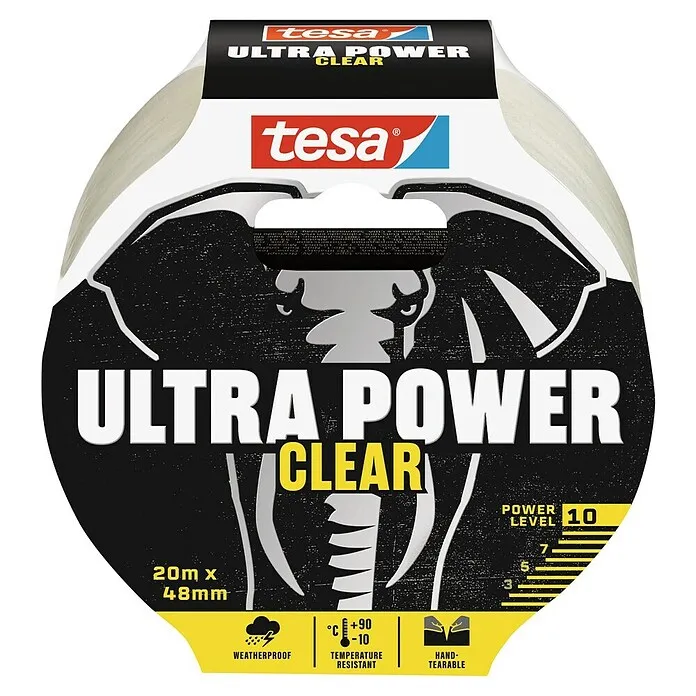 Tesa Ultra Power Reparatieplakband Glashelder - Transparant, 20 m x 50 mm
