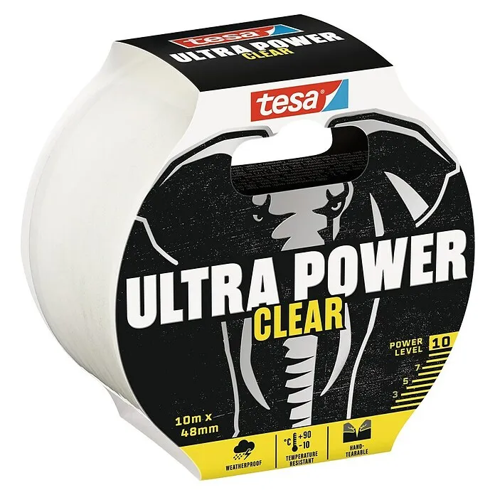 Tesa Ultra Power Reparatieplakband Helder - Transparant, 10 m x 50 mm