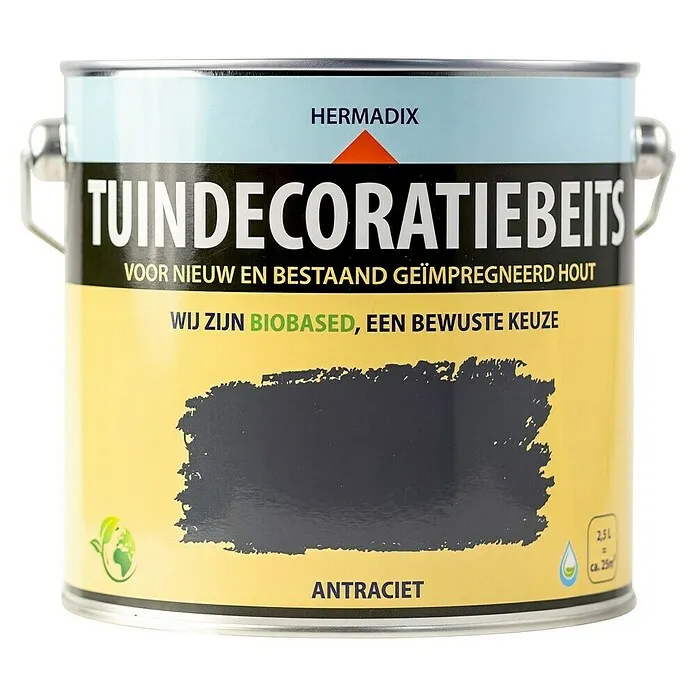 Vlies Hermadix Houtbeits - 2.500 ml, Antraciet