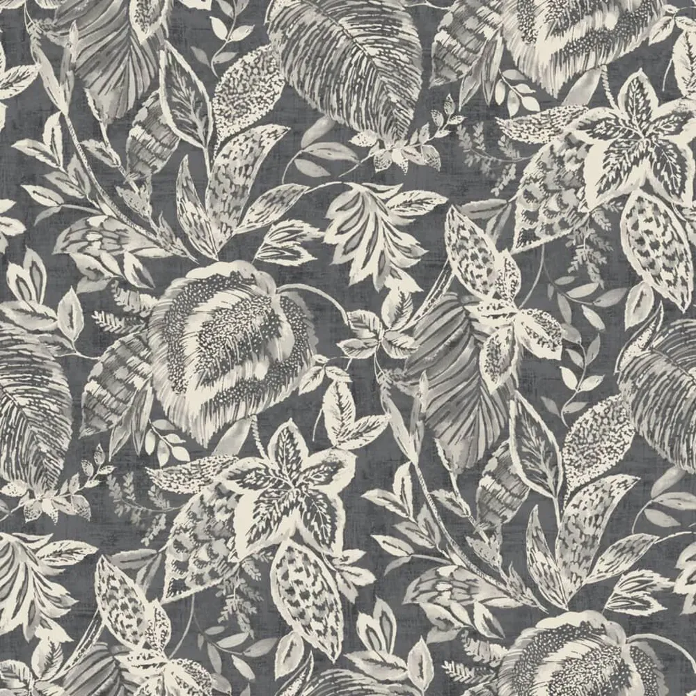 Washable DUTCH WALLCOVERINGS Behang Mae zwart en natuurtint