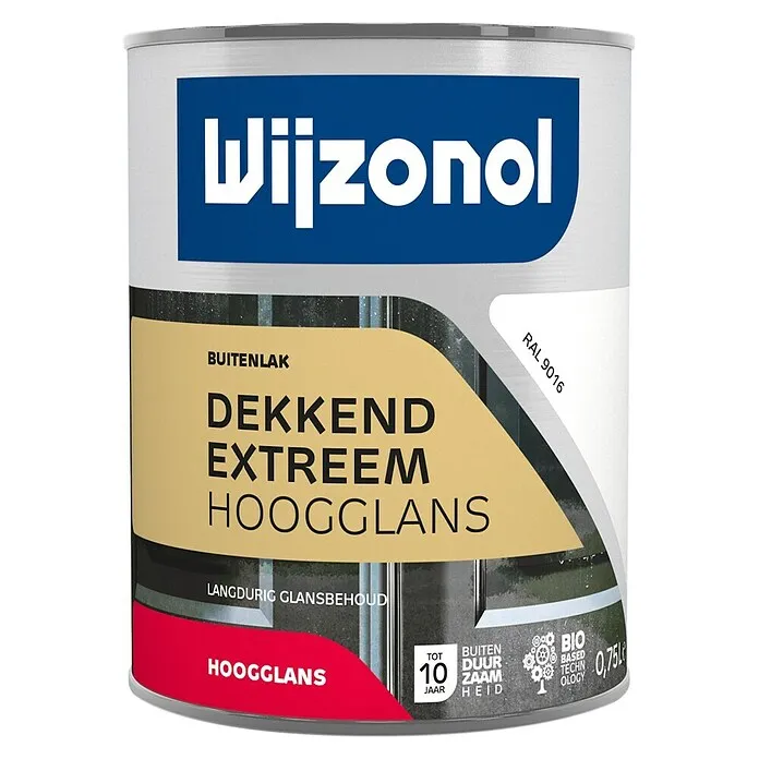 Wijzonol Witte lak - Wit, Hoogglans, 750 ml voor plafond en muur