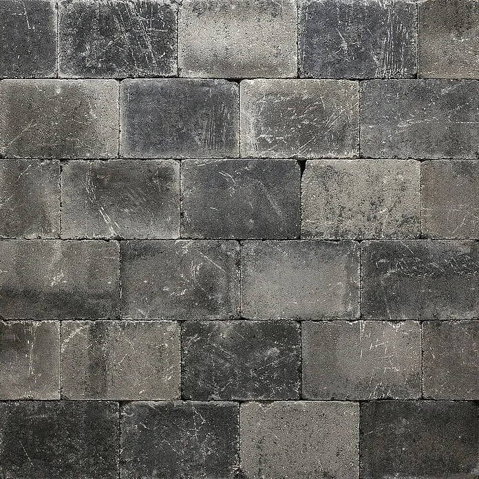 Betontegel Trommelsteen Grijs Zwart - Beton, 30 x 20 x 6 cm, Grijs