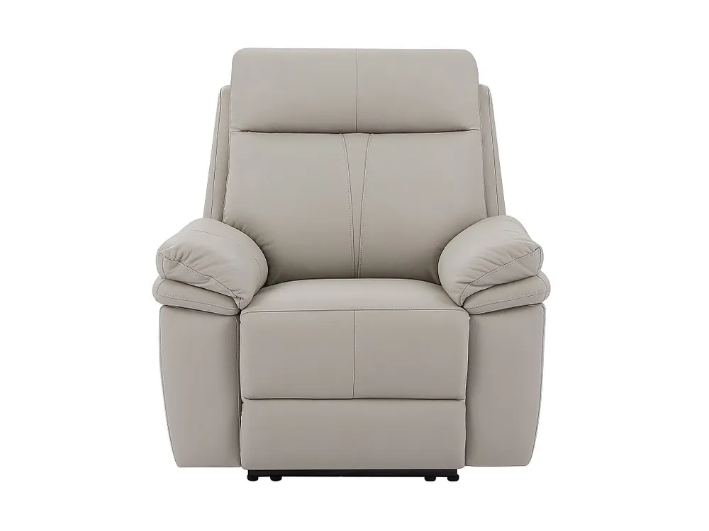 Elektrische relax-fauteuil van lichtgrijs leer MESOLA