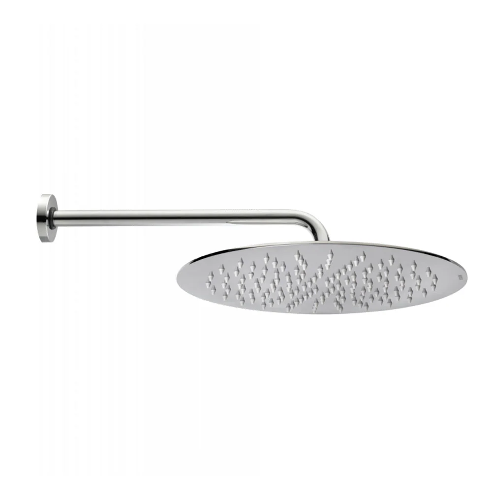 Round shower head roestvast steel chrome Bossini Tetis diameter 200 mm arm