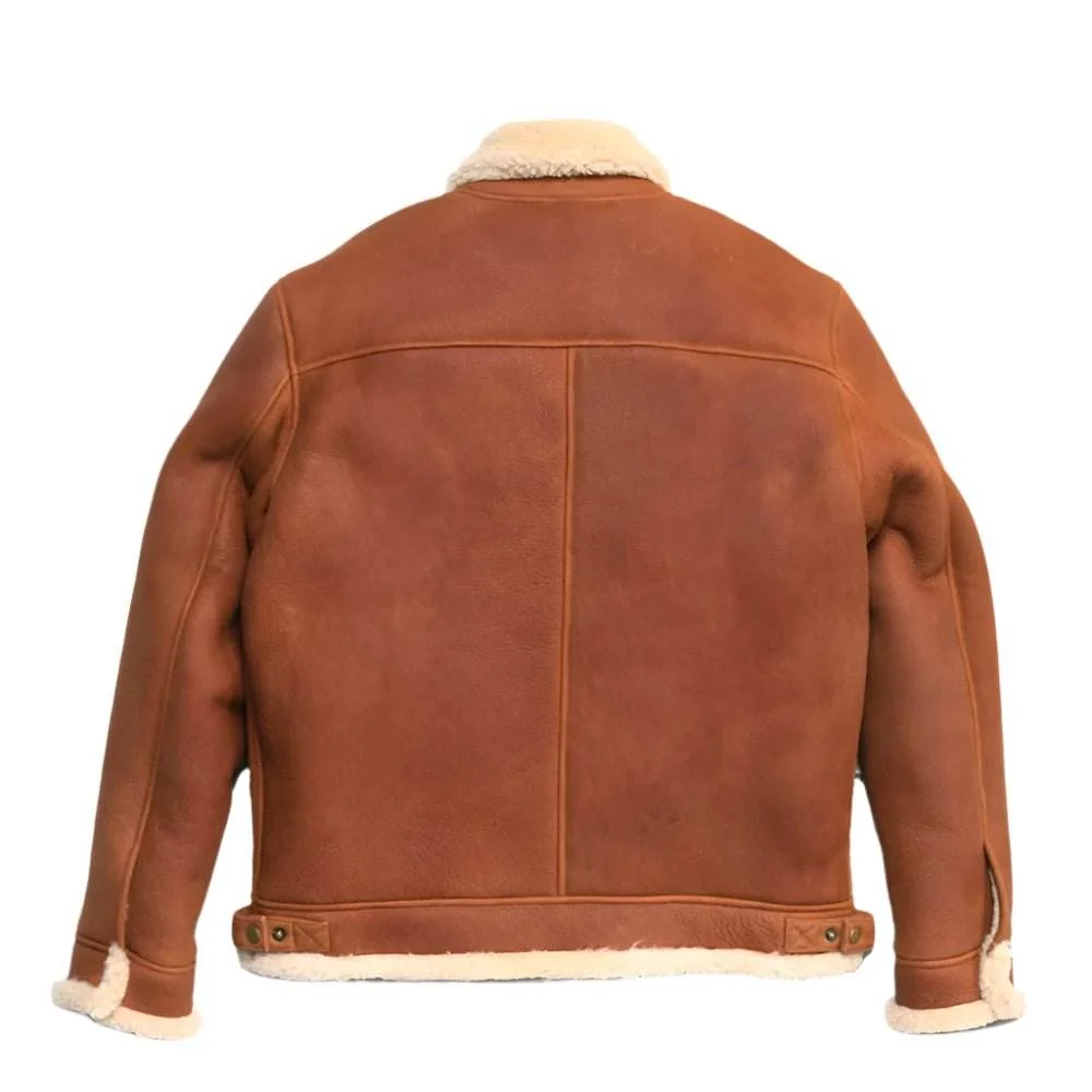 Whiskey Taupe Shearling leren bomberjack