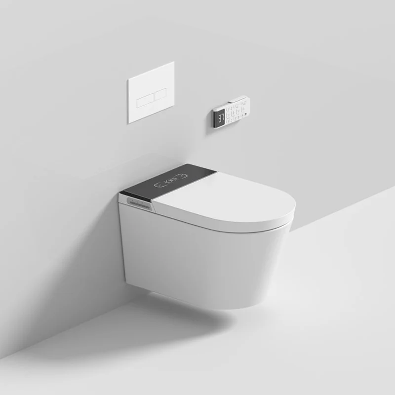 Elongated Wall Mounted Bidet Antimicrobial Zelflerend Bidet Heated Seat and Dryer