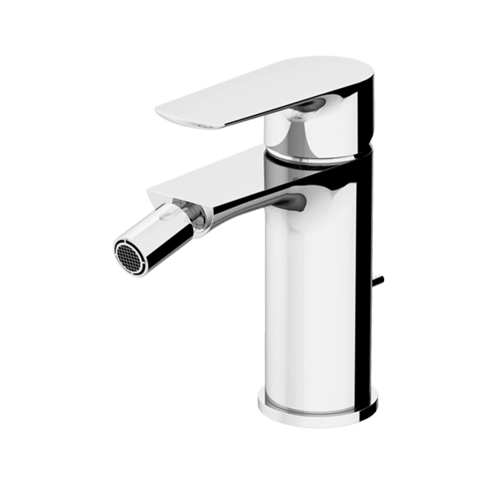 Gattoni bidet mixer, automatisch drain and stainless steel supply flex