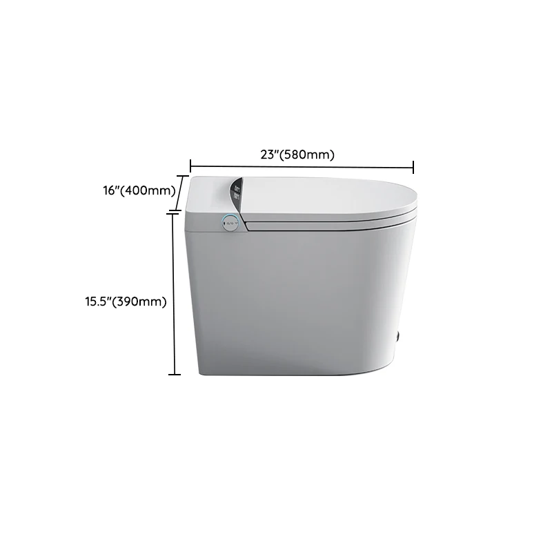 Modern Elongated White Floor Standing Bidet Opgewarmd Seat and Remote Control Included met Drukknopbediening