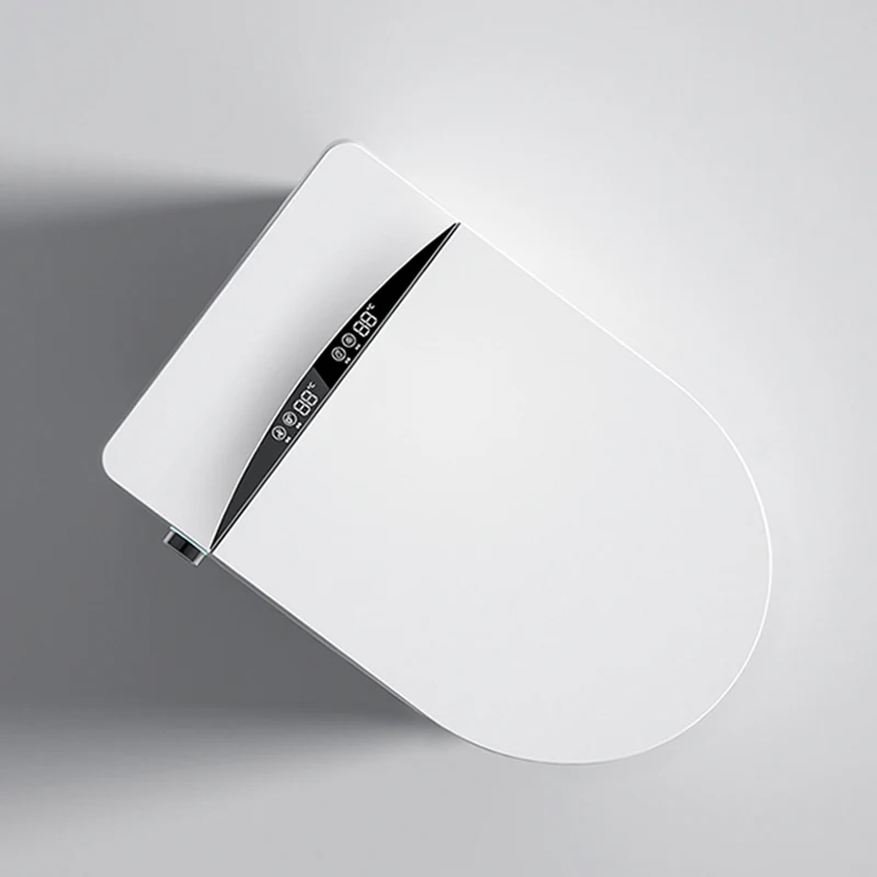 Modern Elongated White Floor Standing Bidet Opgewarmd Seat and Remote Control Included met Drukknopbediening