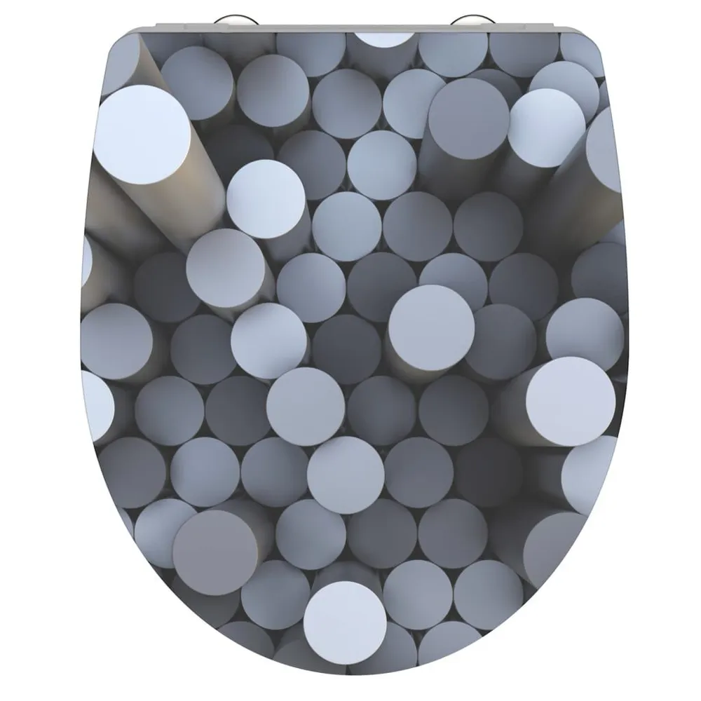 SCHÜTTE Toiletbril met soft-close vlug ontkoppelbaar hoogglans ROUND DIPS