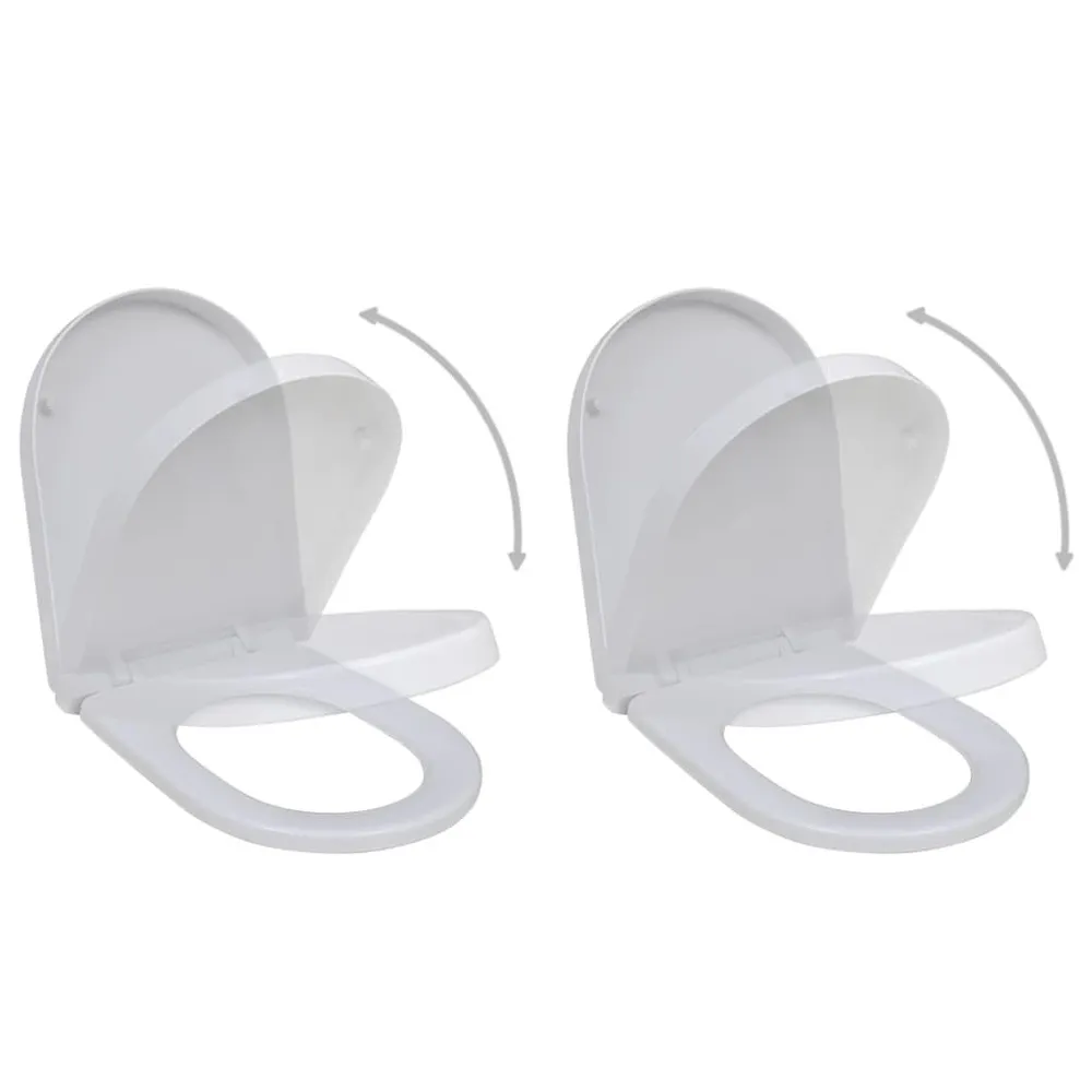 Toiletbrillen met soft-close deksels 2 st kunststof wit