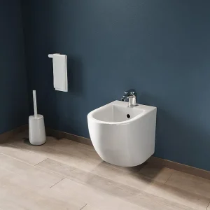 Wit bidet om aan de muur te hechten van keramiek, zonder set, AMARUM