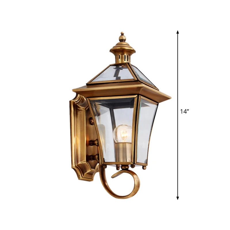 Messing Vogelkooi Wandlamp Traditionalistisch Metaal 1 Zwak Balkon Muurbevestiging Verlichting, 14"/15" Hoog
