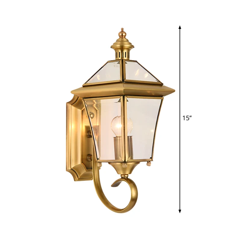 Messing Vogelkooi Wandlamp Traditionalistisch Metaal 1 Zwak Balkon Muurbevestiging Verlichting, 14"/15" Hoog