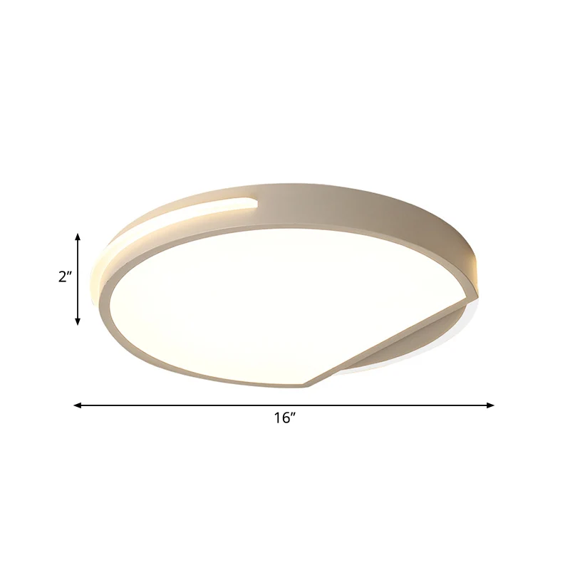 Rond Plafond Inbouw Simplicity Metaal 1 Zacht 16"/19,5" Brede Witte Inbouwverlichting Warm/Wit Licht
