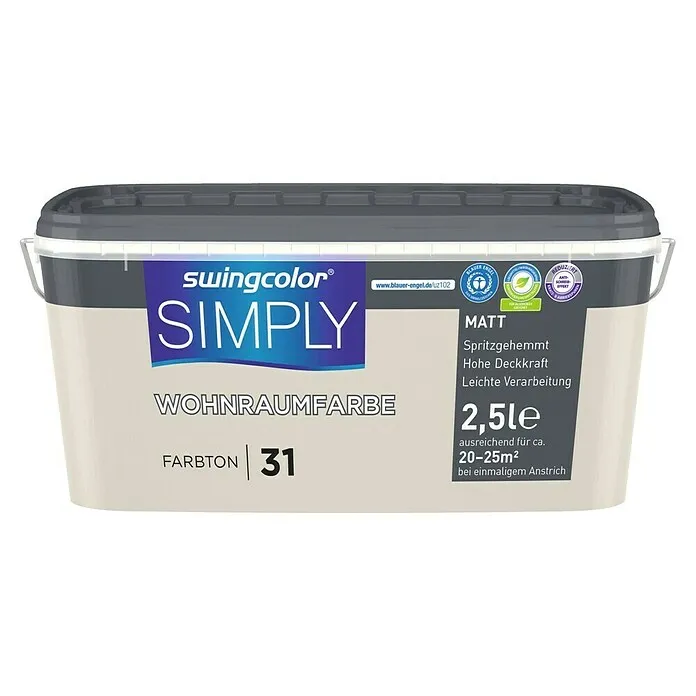 swingcolor Muurverf SIMPLY - Nr. 31, Mat, 2,5 l voor metaal en hout