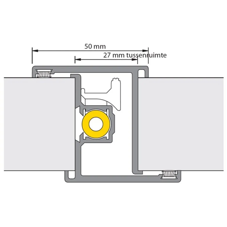 Alprokon deurnaaldprofiel - P-Prefab-2/40 - 600/U20 - bi/bu - 2850 mm - CE Gecertificeerd