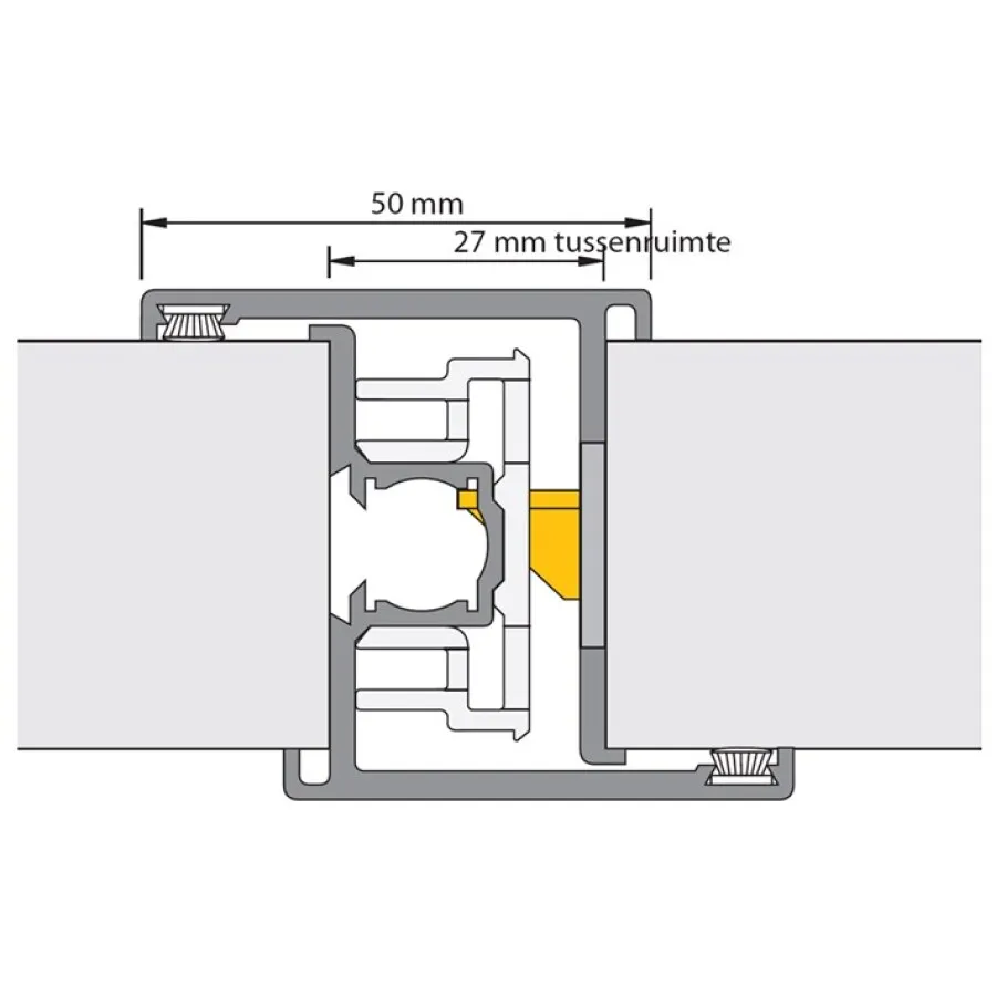 Alprokon deurnaaldprofiel - P-Prefab-2/40 - 600/U20 - bi/bu - 2850 mm - CE Gecertificeerd
