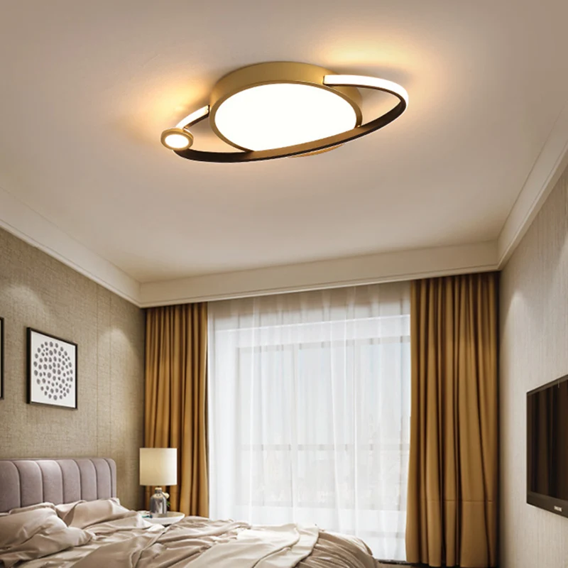 12"/16" Wide Circular Flush Mount Light Nordic Style Led Goud Ceiling Flush Light Acrylic Diffuser, Warm/White Light Gold