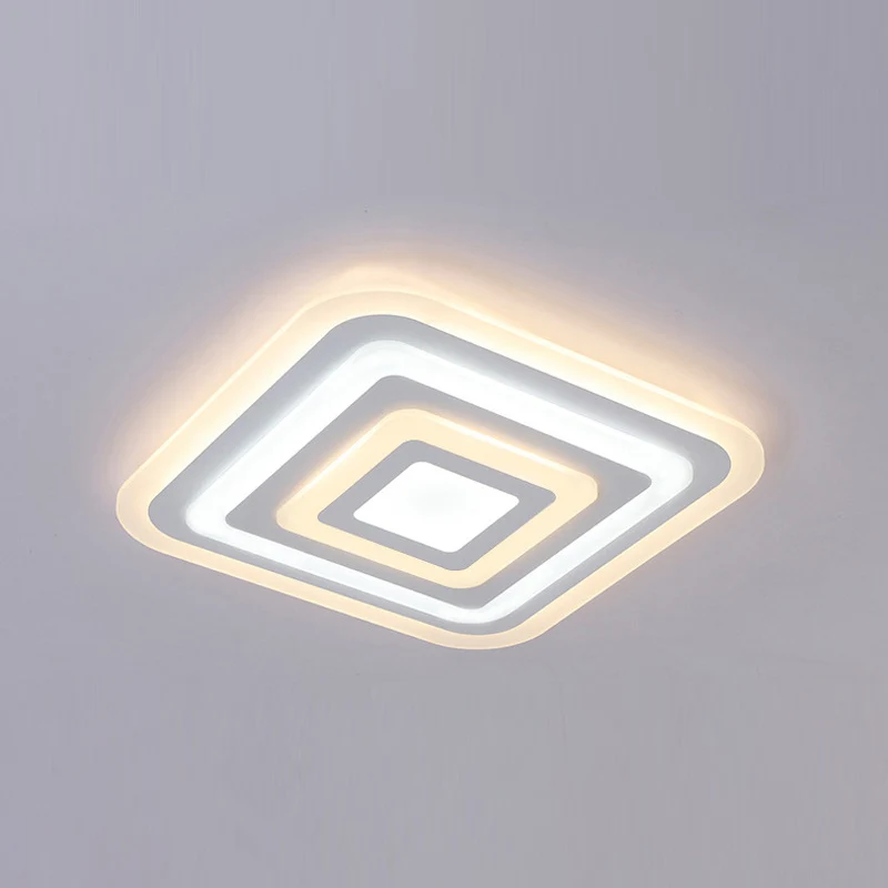 Acryl 4-laags vierkante plafondlamp Scandinavische stijl Wit 19,5"/35,5" W LED-inbouwlamp buitenste wit binnenste gastvrij...
