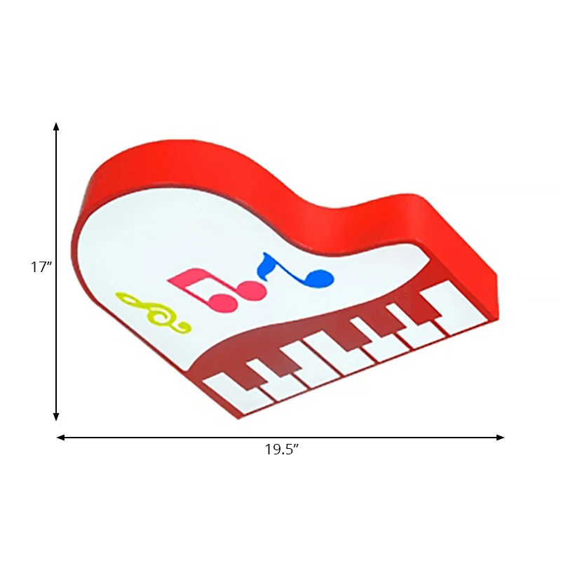 Acryl Piano Inbouwlamp Cartoon LED Plafondgemonteerd armatuur rood/roze/geel/oranje/groen voor kinderkamer, warm/wit zwak