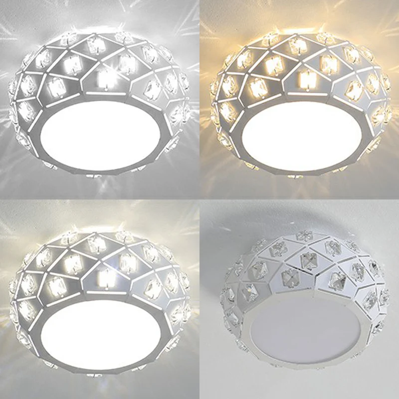 Artistieke trommelvormige inbouwlamp Crystal Corridor LED-plafondlamp wit | Snel Thuisbezorgd
