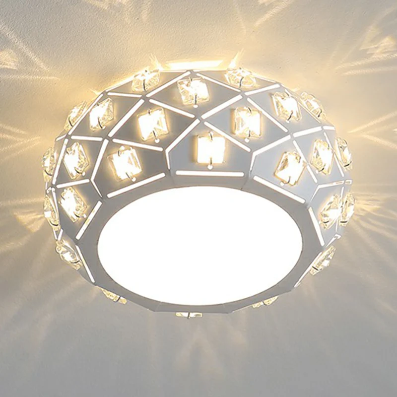 Artistieke trommelvormige inbouwlamp Crystal Corridor LED-plafondlamp wit | Snel Thuisbezorgd