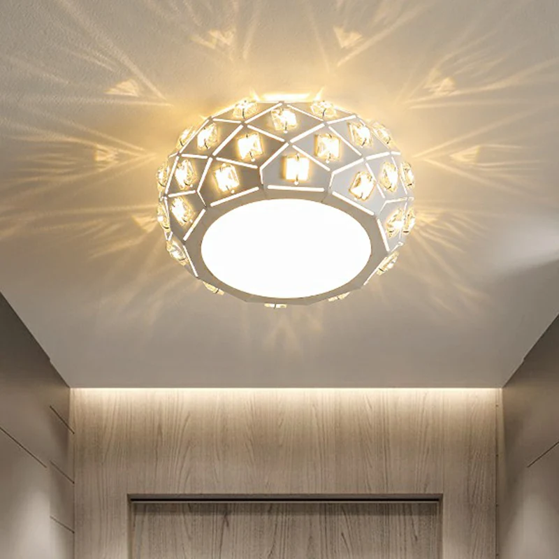 Artistieke trommelvormige inbouwlamp Crystal Corridor LED-plafondlamp wit | Snel Thuisbezorgd