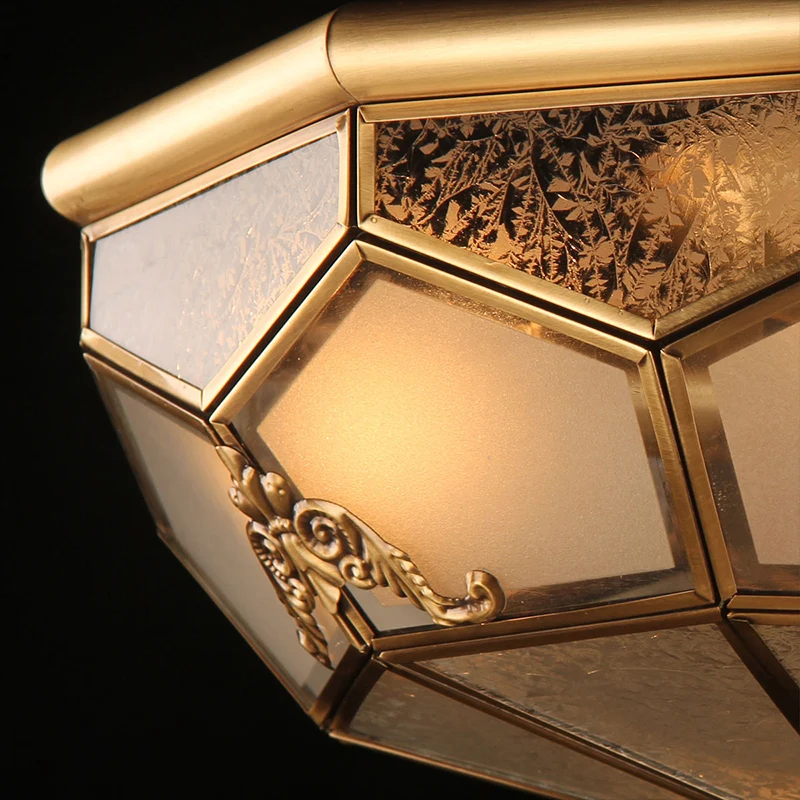 Bowl Inbouwplafondlamp Tijdloos Messing Frost Glass Inbouwlamp voor de woonkamer met Afstandsbediening