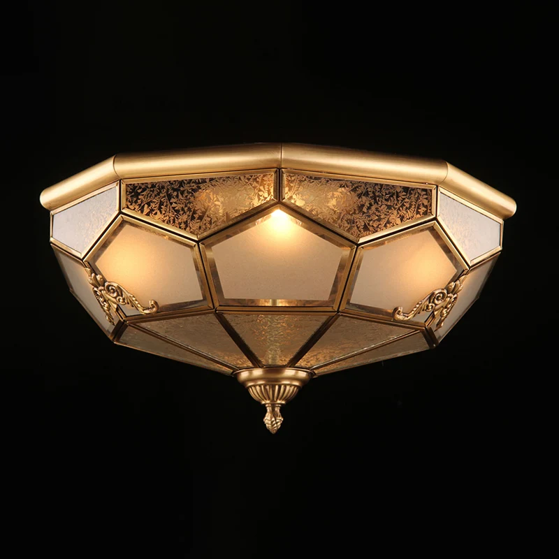 Bowl Inbouwplafondlamp Tijdloos Messing Frost Glass Inbouwlamp voor de woonkamer met Afstandsbediening