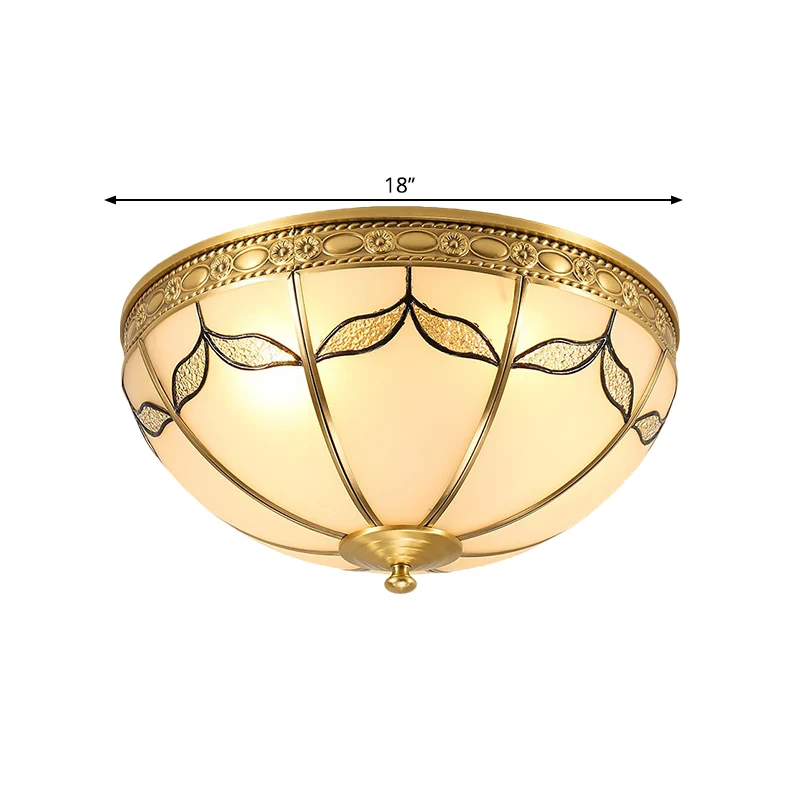 Energiezuinige 14"/18" W Platteland Koepelvormige Inbouwlamp 3/4 Lichten Melkachtig Glazen Plafondmontage Armatuur Met Bla...