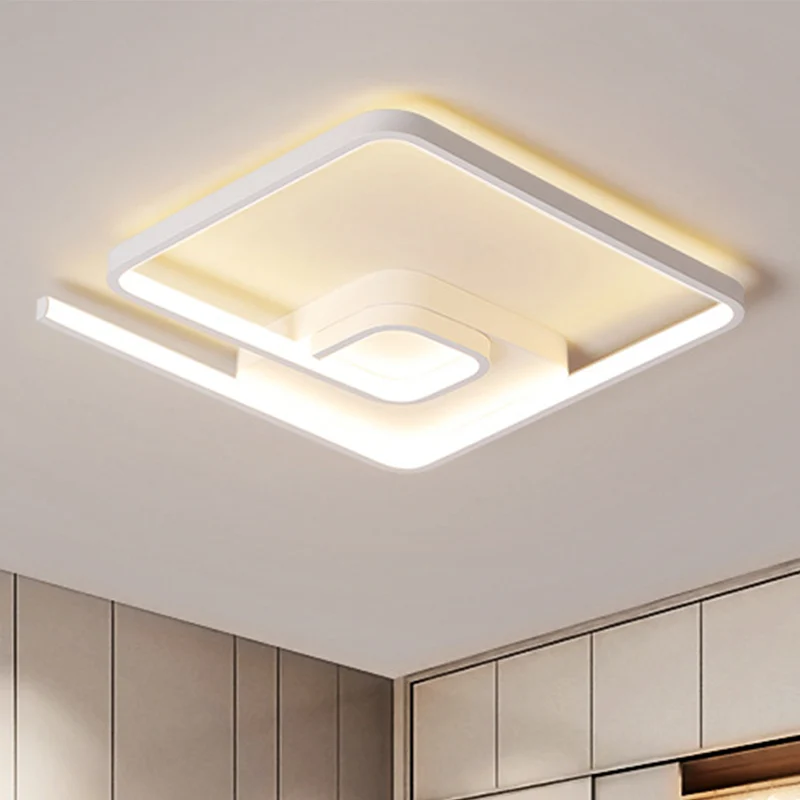 Energiezuinige 16,5"/20,5" W Nordic Squared Flush-verlichting Slanke acryl LED Wit/zwart-wit plafondinbouw warm/wit zacht