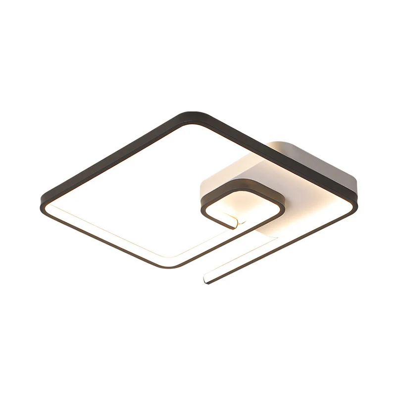 Energiezuinige 16,5"/20,5" W Nordic Squared Flush-verlichting Slanke acryl LED Wit/zwart-wit plafondinbouw warm/wit zacht