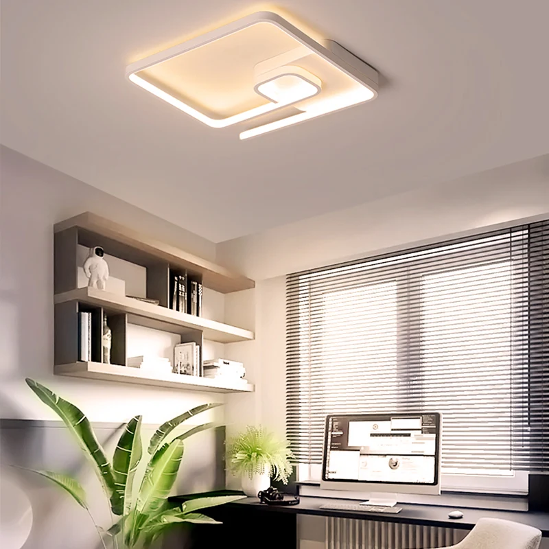 Energiezuinige 16,5"/20,5" W Nordic Squared Flush-verlichting Slanke acryl LED Wit/zwart-wit plafondinbouw warm/wit zacht