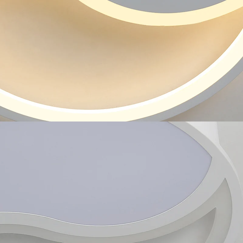 Energiezuinige Cirkel inbouwlamp Eenvoudige stijl acryl witte LED-plafondlamp warm/wit/3 kleuren zacht, 16"/19,5" breed