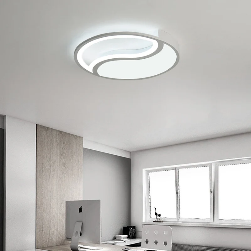 Energiezuinige Cirkel inbouwlamp Eenvoudige stijl acryl witte LED-plafondlamp warm/wit/3 kleuren zacht, 16"/19,5" breed
