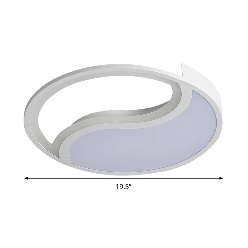 Energiezuinige Cirkel inbouwlamp Eenvoudige stijl acryl witte LED-plafondlamp warm/wit/3 kleuren zacht, 16"/19,5" breed