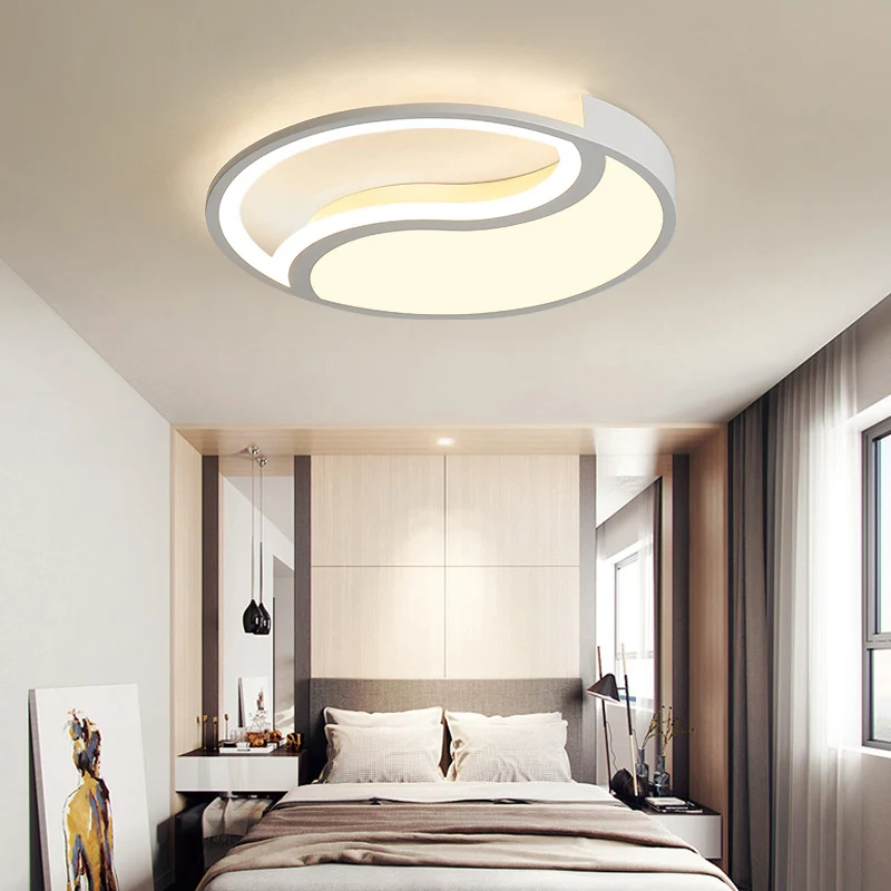 Energiezuinige Cirkel inbouwlamp Eenvoudige stijl acryl witte LED-plafondlamp warm/wit/3 kleuren zacht, 16"/19,5" breed