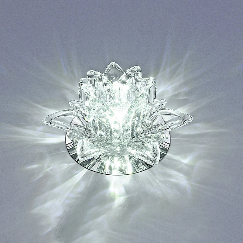 Energiezuinige Eigentijdse plafondinbouwlamp met lotusbloesem, heldere kristallen gang LED-inbouwarmatuur