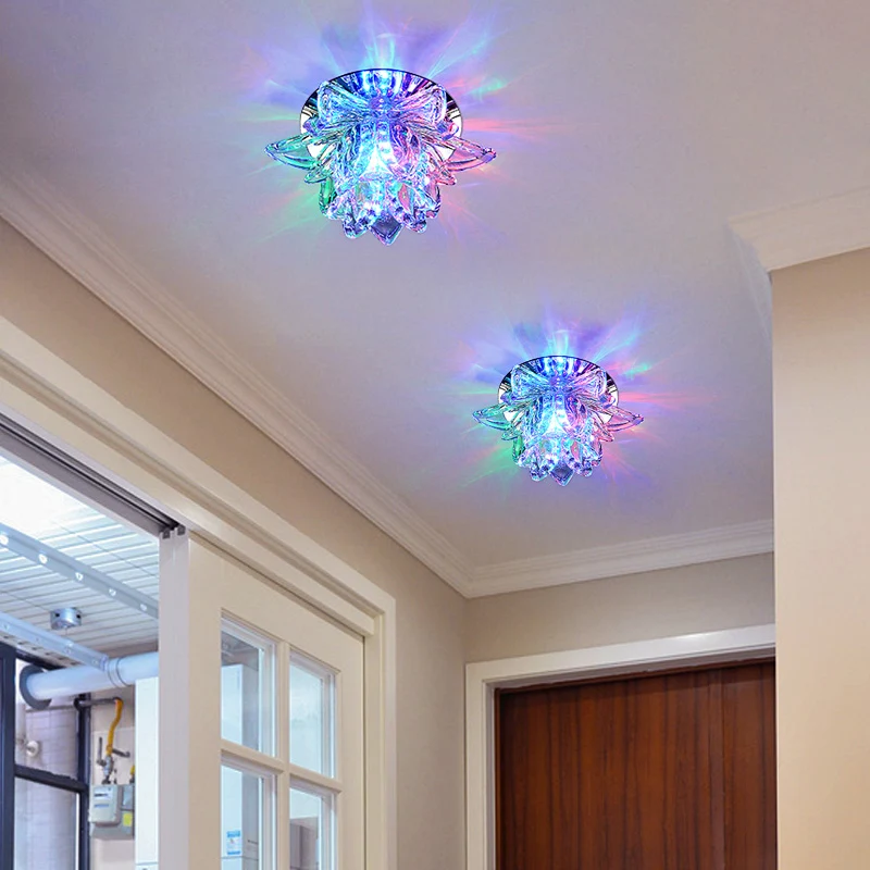 Energiezuinige Eigentijdse plafondinbouwlamp met lotusbloesem, heldere kristallen gang LED-inbouwarmatuur